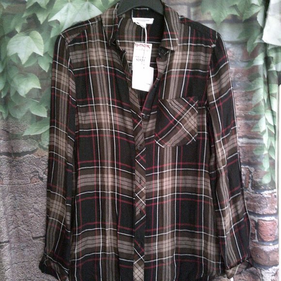 Chocolate Sundae Plaid Button Up Shirt - Picture 1 of 4
